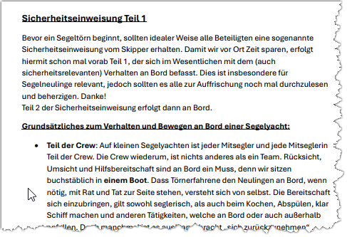 Sicherheitseinweisung vor Törnbeginn (.pdf)